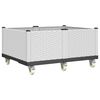 vidaXL Fioriera da Giardino con Ruote Bianca 100x80x54 cm in PP