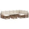vidaXL Set Divano da Giardino 10 pcs Beige polyrattan