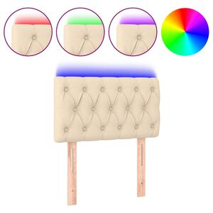 vidaXL Testiera a LED Crema 80x7x78/88 cm in Tessuto