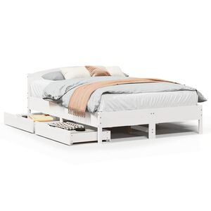 vidaXL Letto senza Materasso Bianco 140x200 cm Legno Massello di Pino