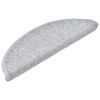 vidaXL Tappetini per scale 30 pz 56x17x3 cm Grigio chiaro Semicircolari