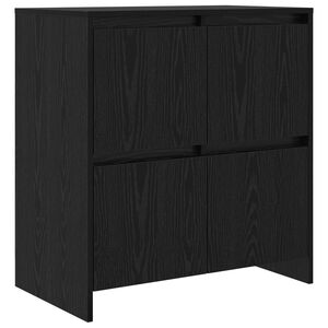 vidaXL Credenza Rovere Nero 70 x 41 x 75 cm Legno multistrato