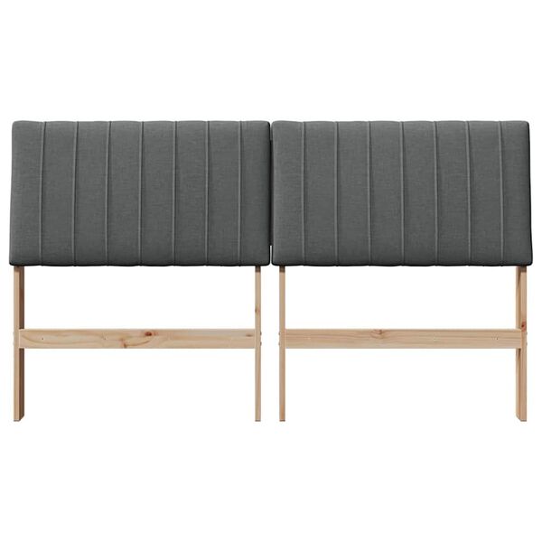 vidaXL Testiera imbottita Grigio scuro 150 cm Pino massello