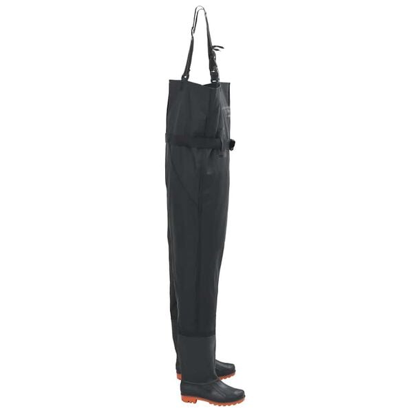 vidaXL Wader con Stivali e Cintura Nero Taglia 43