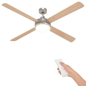 vidaXL Ventilatore da soffitto con luce e telecomando &Oslash; 130 cm Sonoma