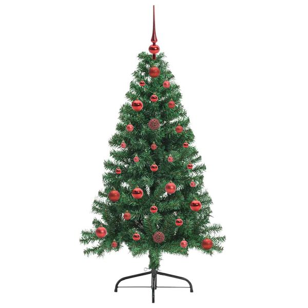 vidaXL Albero di Natale artificiale con luci integrate Verde 120 cm