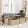 vidaXL Set Divano da Giardino con cuscino 5 pcs Beige Poly Rattan
