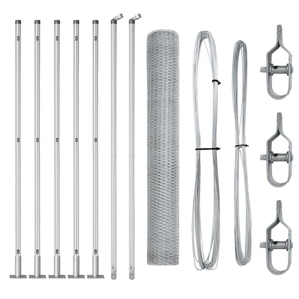 vidaXL Palo della recinzione Argento 10 x 1,2 m (rete da 13 mm)