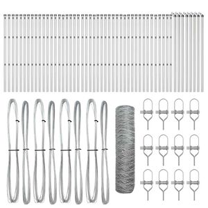 vidaXL Palo della recinzione Argento