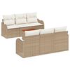 vidaXL Set Divano da Giardino 7 pz Beige polyrattan
