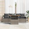 vidaXL Set Divano da Giardino 5 pcs Grigio Poly Rattan