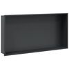 vidaXL Nicchia per Doccia Nero Opaco 62x32x9cm in Acciaio Inox