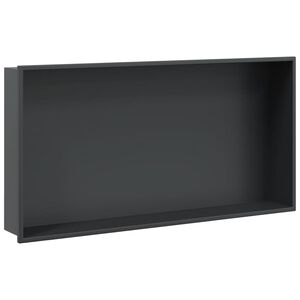 vidaXL Nicchia per Doccia Nero Opaco 62x32x9cm in Acciaio Inox