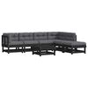 vidaXL Set Divani da Giardino 7 pz con Cuscini in Legno Massello Nero