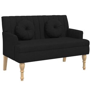 vidaXL Panca con Cuscini Nera 113x64,5x75,5 cm in Tessuto
