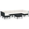 vidaXL Set Divani da Giardino 8 pz con Cuscini in Polyrattan Nero