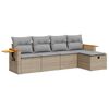 vidaXL Set Divano da Giardino 5 pz con Cuscini Beige in Polyrattan
