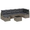 vidaXL Set di divani 8 pz 7-Numero di posti Grigio polyrattan