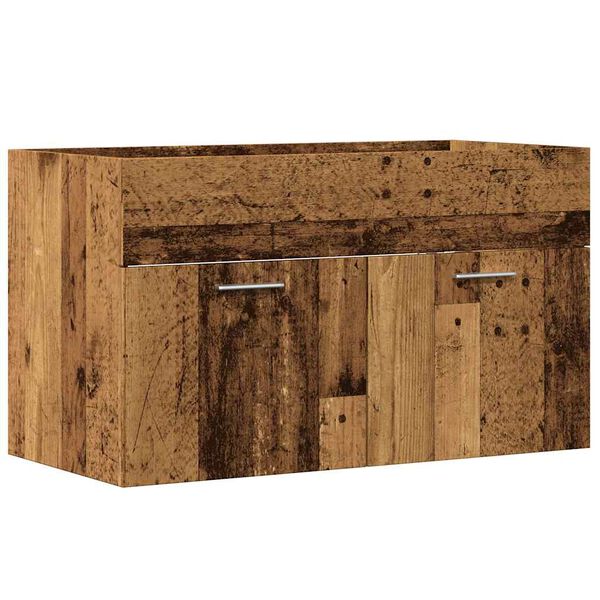 vidaXL Mobile da Bagno Legno Antico 80x38,5x46 cm Legno Multistrato