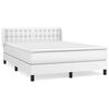 vidaXL Giroletto a Molle con Materasso Bianco 140x200 cm in Similpelle