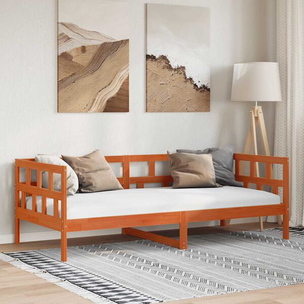 vidaXL Dormeuse senza Materasso Marrone Cera 80x200 cm Legno di Pino
