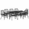 vidaXL Set da Pranzo per Giardino 9 pcs Nero polyrattan