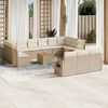vidaXL Set Divani da Giardino 14pz con Cuscini in Polyrattan Beige