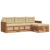 vidaXL Set di divani da esterno con cuscino 4 pcs Naturale e Beige