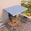 vidaXL Tenda da Sole Retrattile Automatica 500x350 cm Blu e Bianca