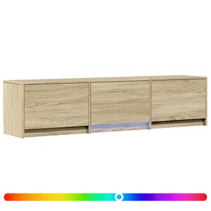 vidaXL Mobile TV con LED con LED Rovere Sonoma 165 x 34 x 40 cm