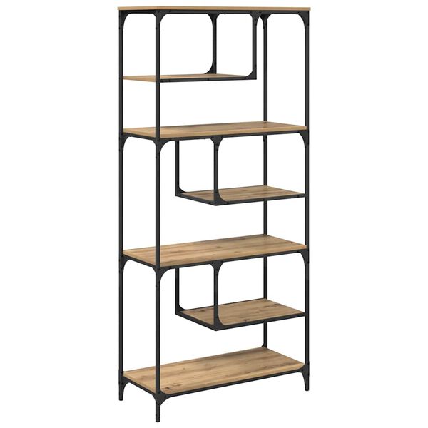 vidaXL Libreria rovere artigianale 81 x 36 x 176 cm Legno multistrato