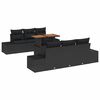 vidaXL Set Divano da Giardino 7 pz Nero polyrattan