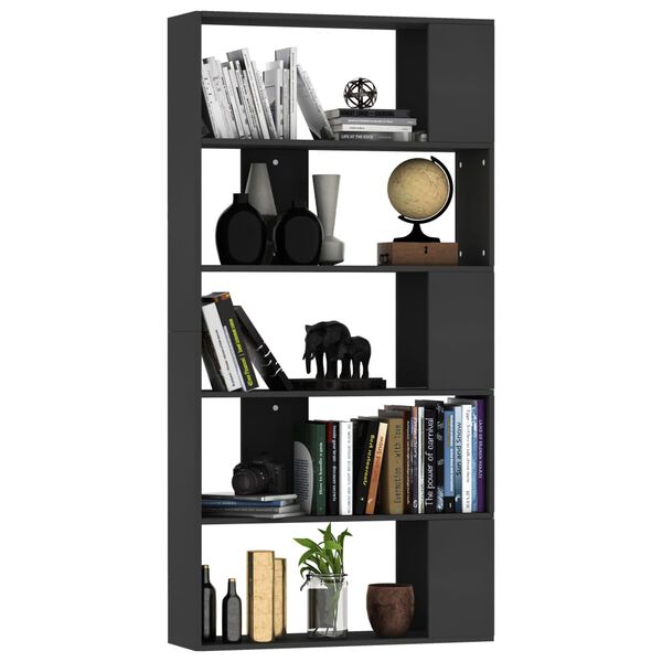 vidaXL Libreria/Divisorio Nero 80x24x159 cm in Legno Ingegnerizzato
