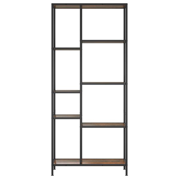 vidaXL Scaffale per Libri 80x30x180 cm Acciaio e Legno Multistrato