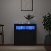 vidaXL Credenza con Luci LED Nera 80x35x75 cm
