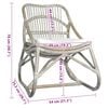 vidaXL Sedia Grigia in Rattan e Lino