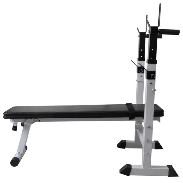 vidaXL Panca Reclinabile con Rack Bilanciere e Set Manubri 90 kg
