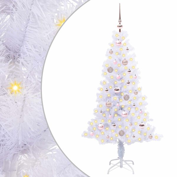 vidaXL Albero di Natale artificiale Bianco 150 cm PVC e Acciaio