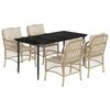 vidaXL Set da Pranzo da Giardino 5 pz con Cuscini Beige in Polyrattan