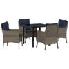 vidaXL Set da Pranzo per Giardino 5 pz Grigio polyrattan