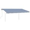 vidaXL Tenda da Sole Retrattile Manuale con LED 4x3,5 m Blu e Bianca