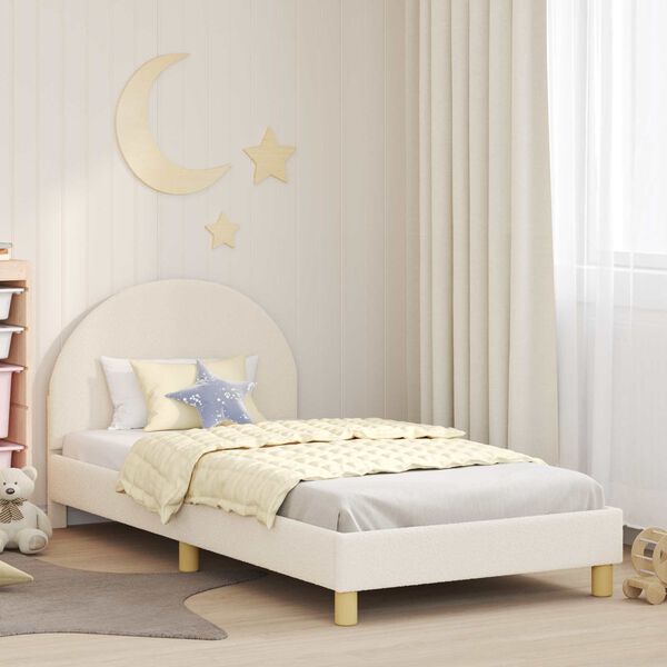 vidaXL Struttura letto bambini con testata Crema 90 x 190 cm