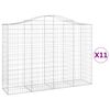 vidaXL Cesti Gabbioni ad Arco 11 pz 200x50x140/160 cm Ferro Zincato