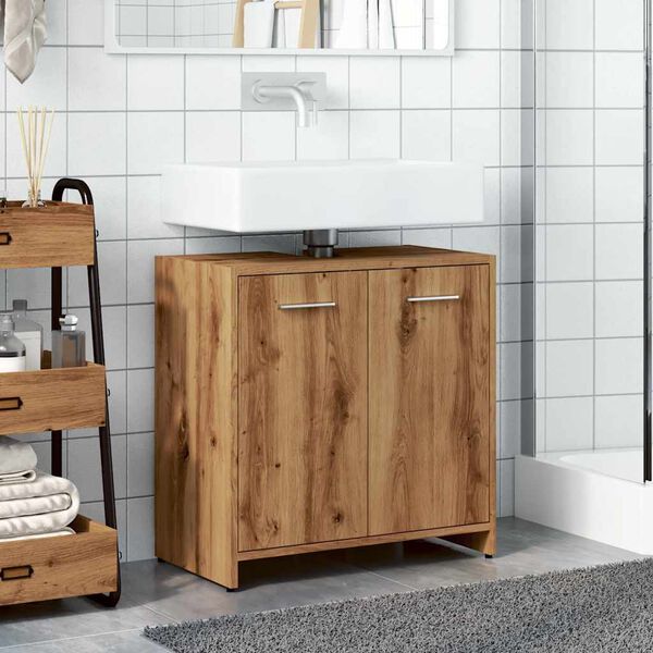 vidaXL Mobile Lavabo Bagno Rovere Artigianale Legno Multistrato
