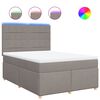 vidaXL Giroletto a Molle con Materasso Tortora 160x200 cm in Tessuto