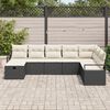 vidaXL Set di divani con cuscino 8 pcs Nero e Crema polyrattan