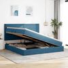 vidaXL Letto con contenitore e materasso Blu Scuro 200 x 200 cm