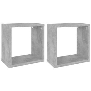 vidaXL Mensole Parete a Cubo 2 pz Grigio Cemento 26x15x26 cm