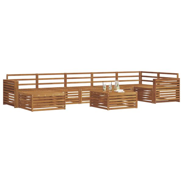 vidaXL Set divani 8 pcs Naturale Legno di Acacia Massello