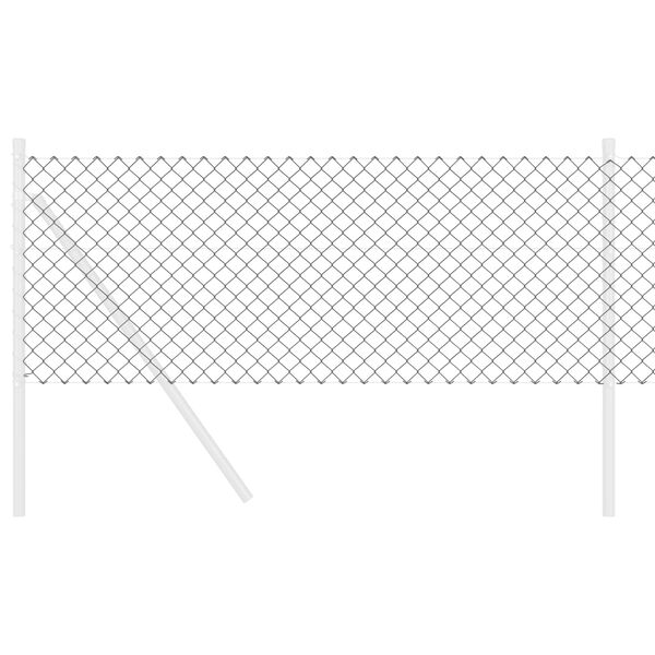 vidaXL Recinzione a rete metallica Grigio 10 x 0,8 m Acciaio